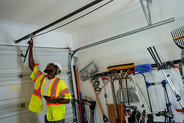 Professional Garage Door Panel Replacement technician working in Menard County County, IL